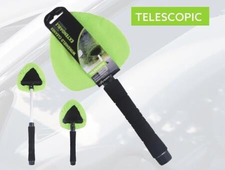 Windshield cleaner with telescopic handle